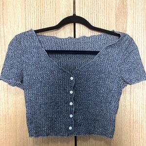 Grey Knit Crop Top